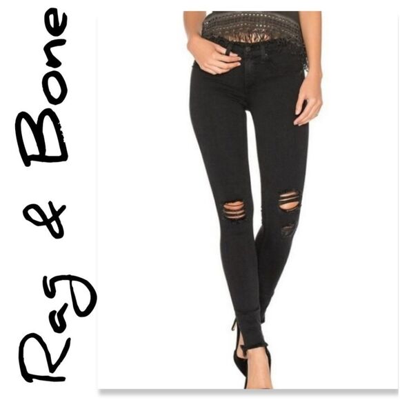Rag & Bone Black Jean Leggings - Picture 1 of 15